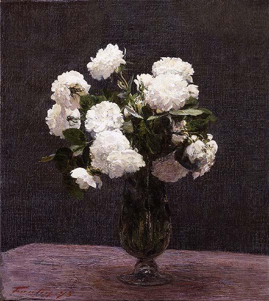Henri Fantin-Latour White Roses, oil painting picture